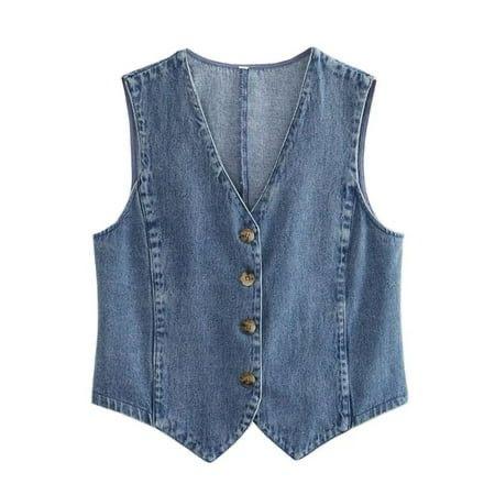 Ladies Cropped Denim Jacket